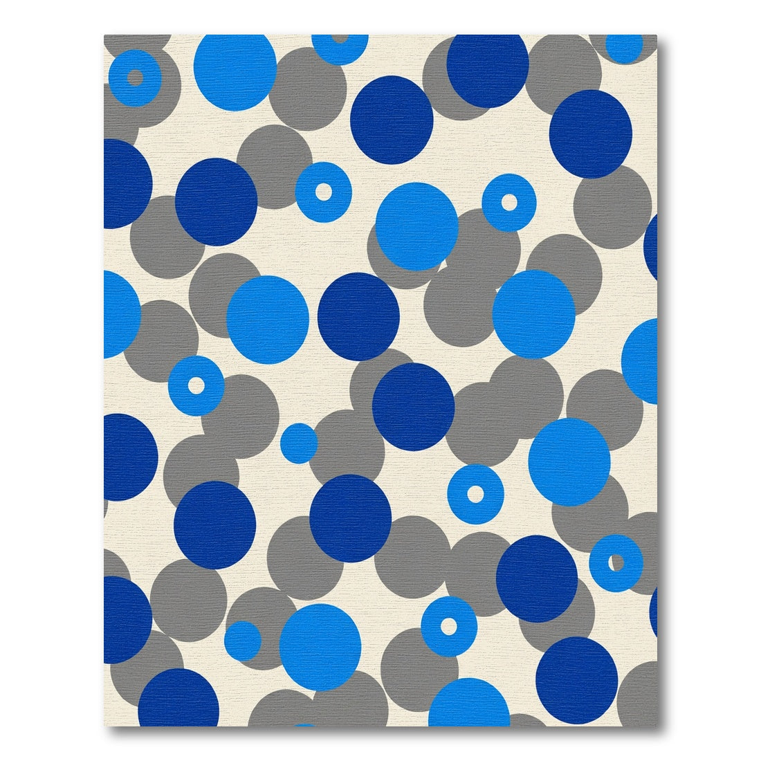 Modern Blue Gray Circle Cluster Rug