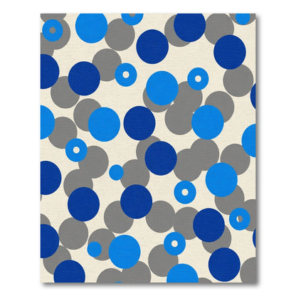 Modern Blue Gray Circle Cluster Rug