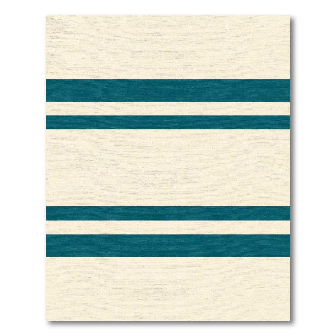 Teal Cream Wide Stripe Accent Rug