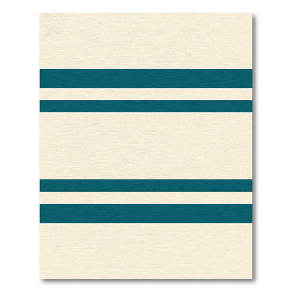 Teal Cream Wide Stripe Accent Rug