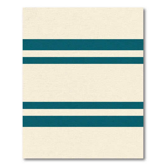Teal Cream Wide Stripe Accent Rug
