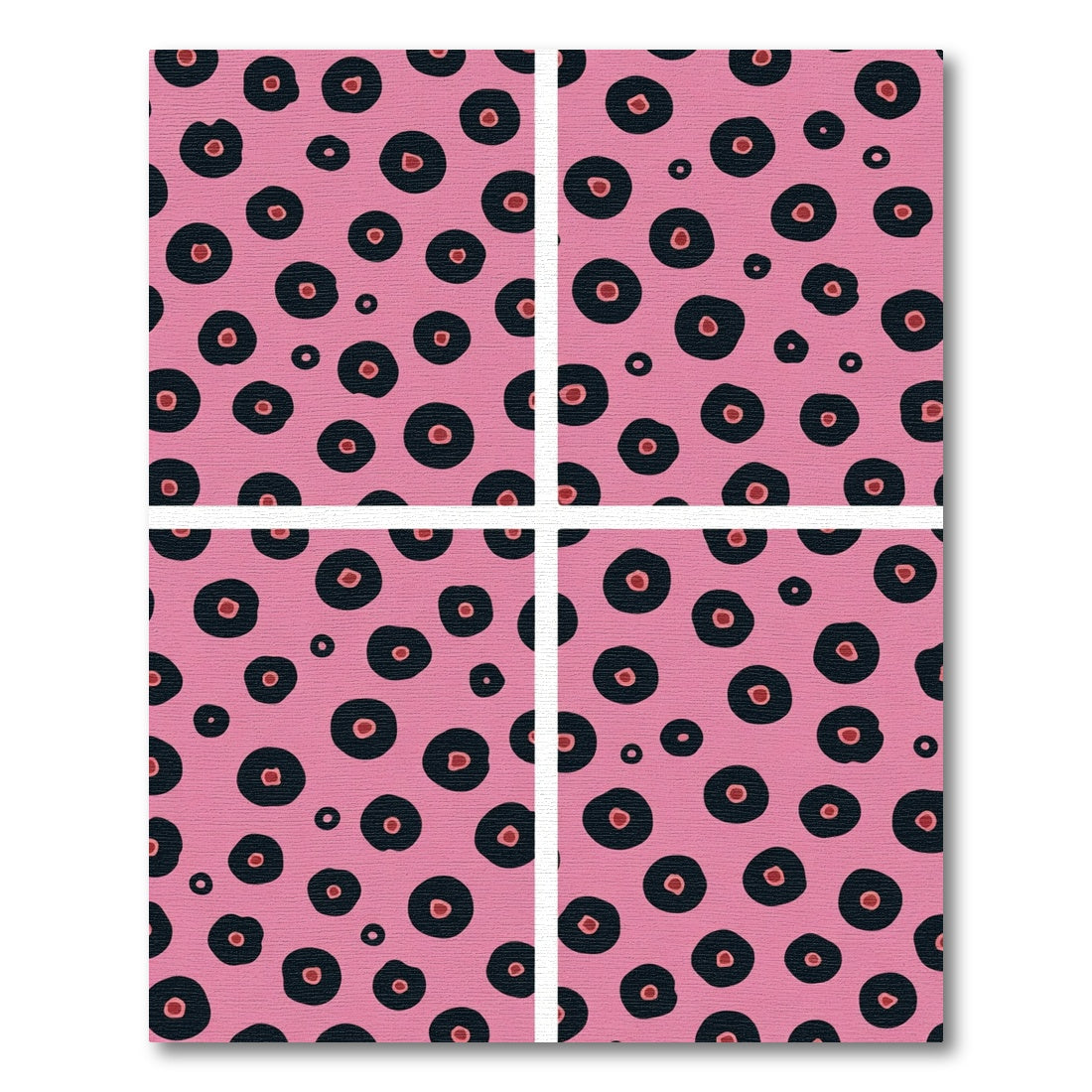 Pink And Black Spotted Floral Rug