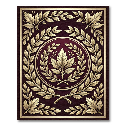 Elegant Gold Laurel Wreath Vine Rug