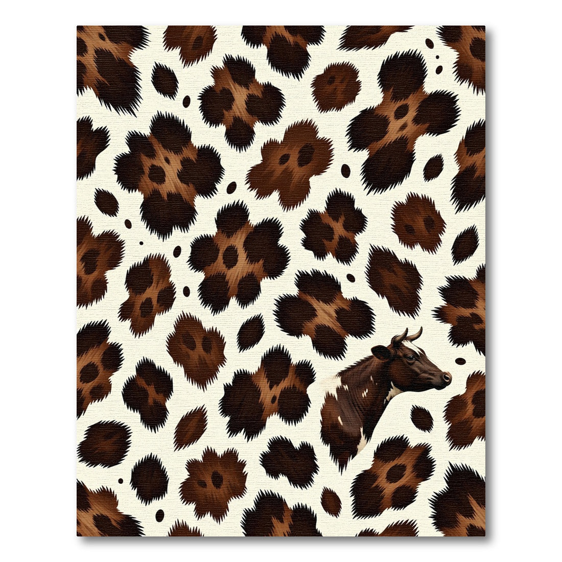 Brown Cow Spot Leopard Animal Texture Rug