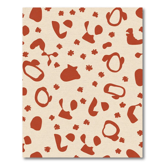 Terra Cotta Abstract Organic Shapes Rug