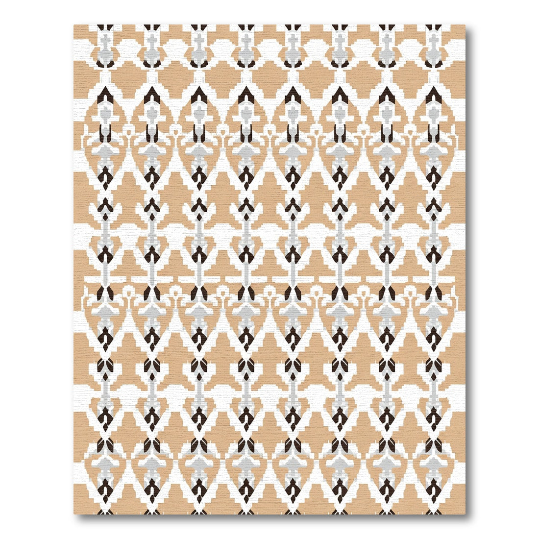 Tan Geometric Arrow Repeating Design Rug