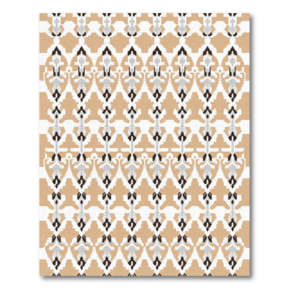 Tan Geometric Arrow Repeating Design Rug