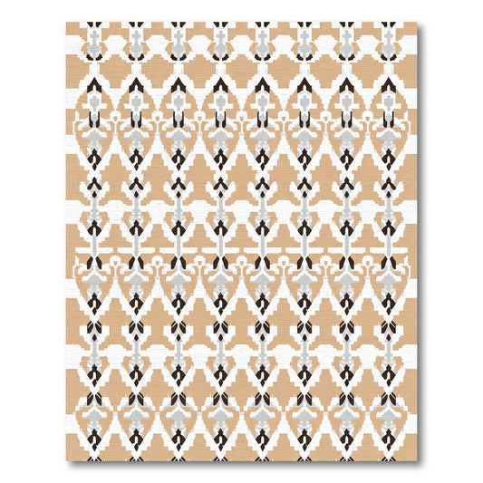 Tan Geometric Arrow Repeating Design Rug