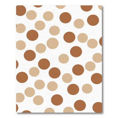 Warm Earthy Brown Tan Polka Dots Rug