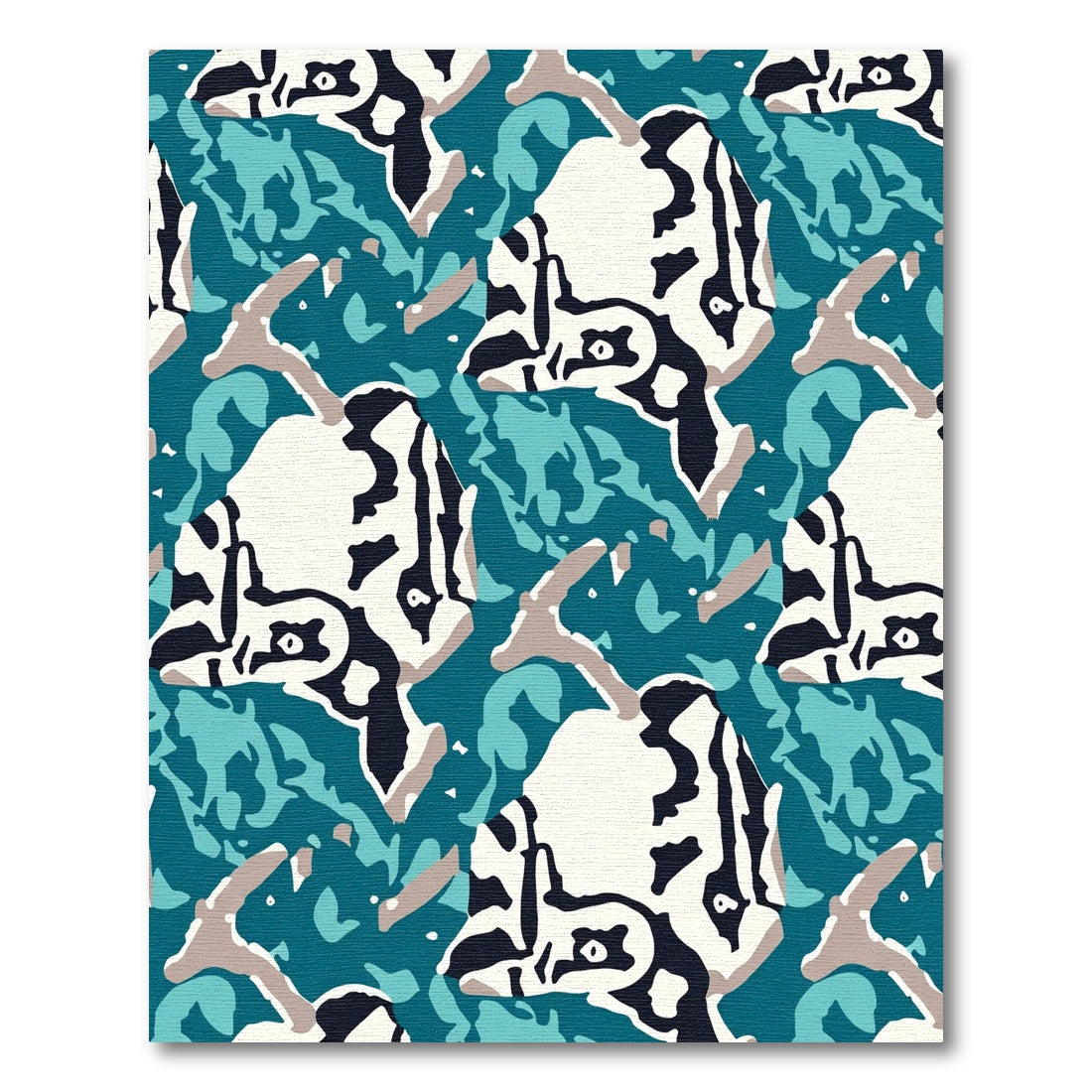 Jaguar Abstract Teal Camouflage Rug
