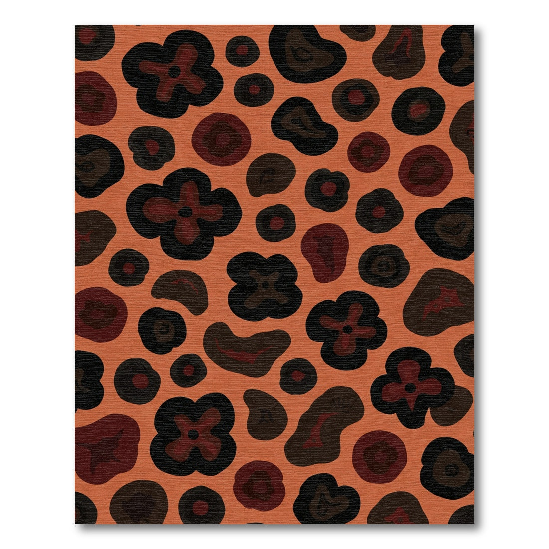 Terracotta Animal Print Layered Shapes Rug