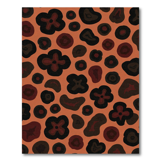 Terracotta Animal Print Layered Shapes Rug