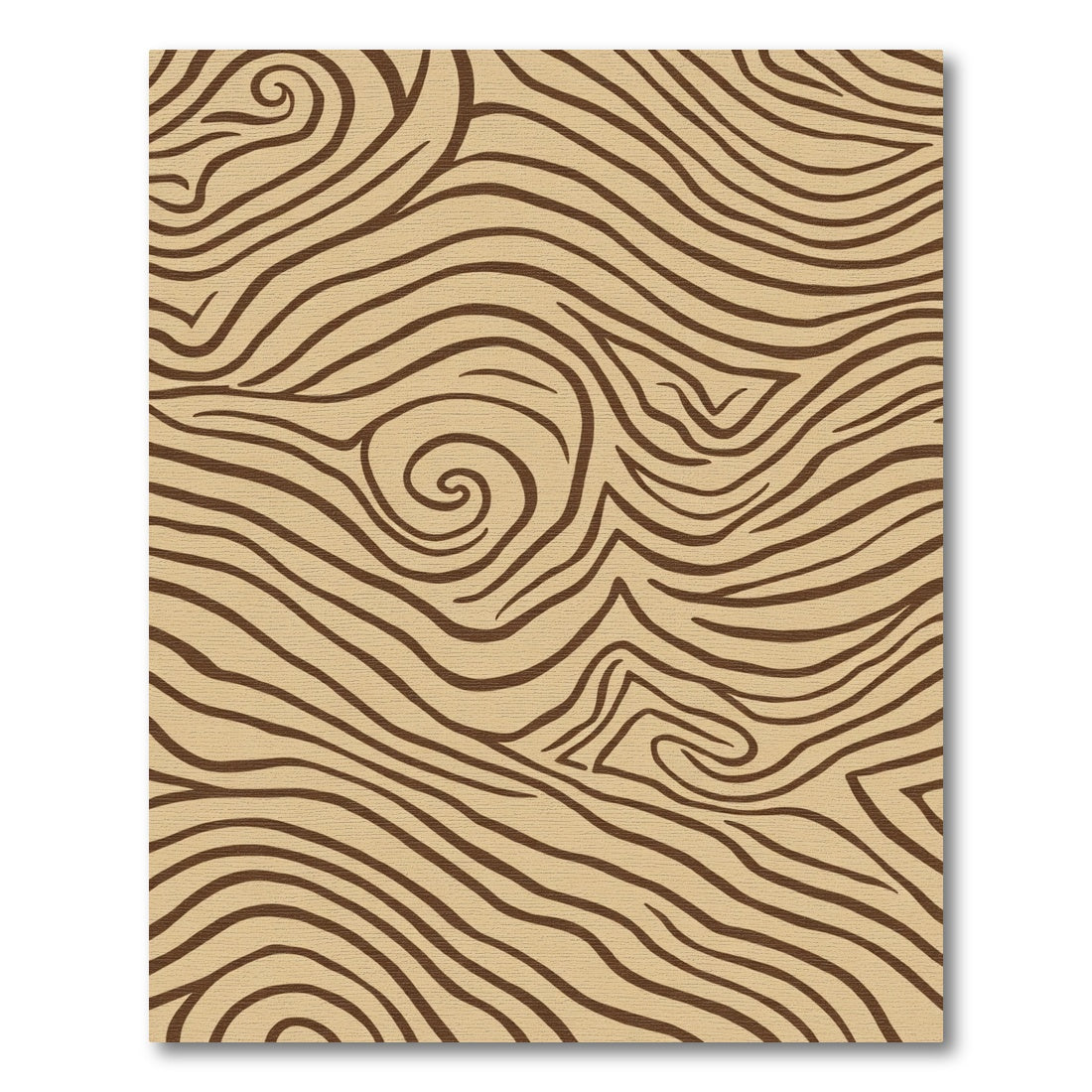 Brown Tan Wood Grain Ring Rug