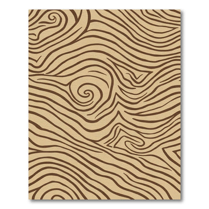 Brown Tan Wood Grain Ring Rug