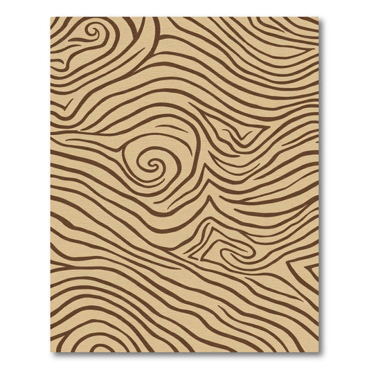 Brown Tan Wood Grain Ring Rug