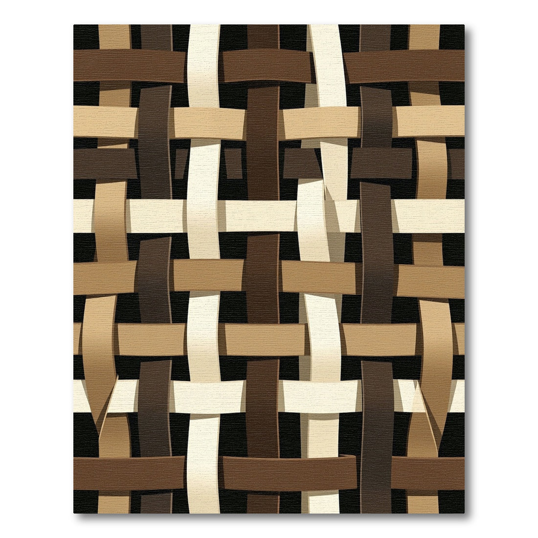 Woven Neutral Tones Interlocking Grid Rug