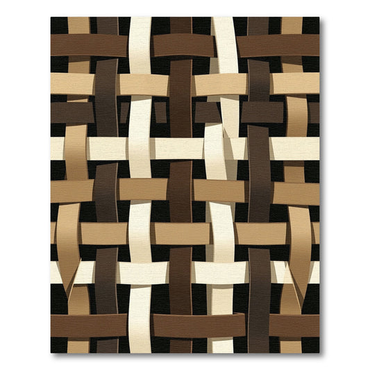 Woven Neutral Tones Interlocking Grid Rug