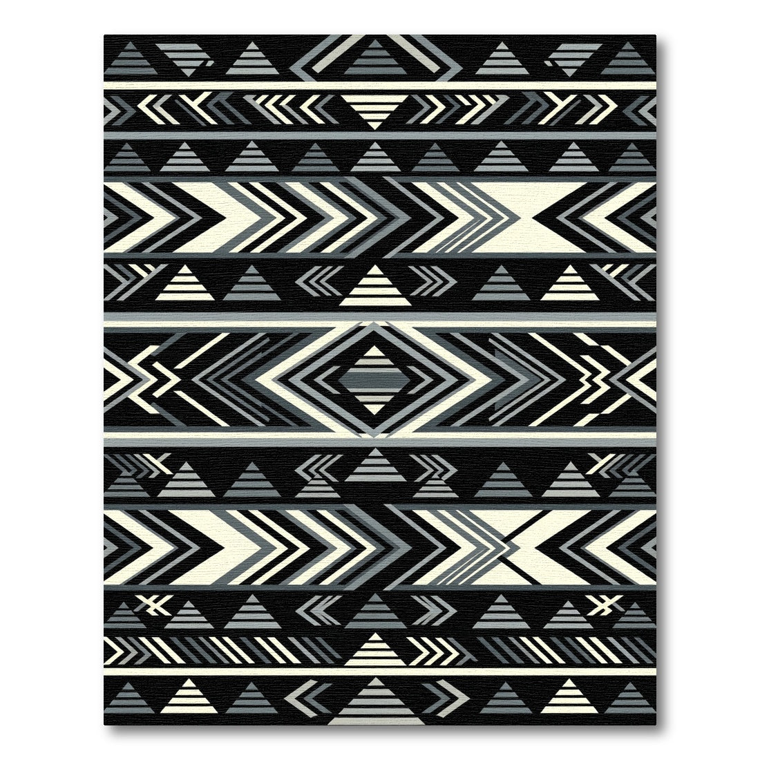 Monochrome Geometric Arrow Triangle Rug