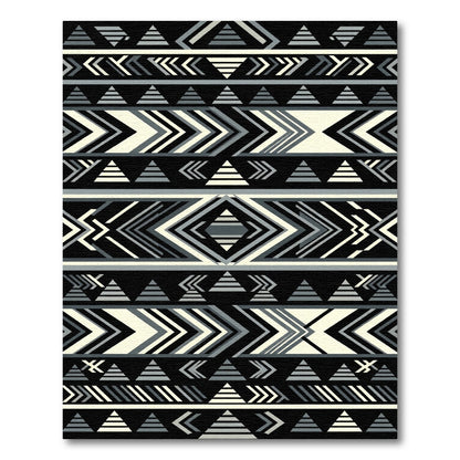 Monochrome Geometric Arrow Triangle Rug