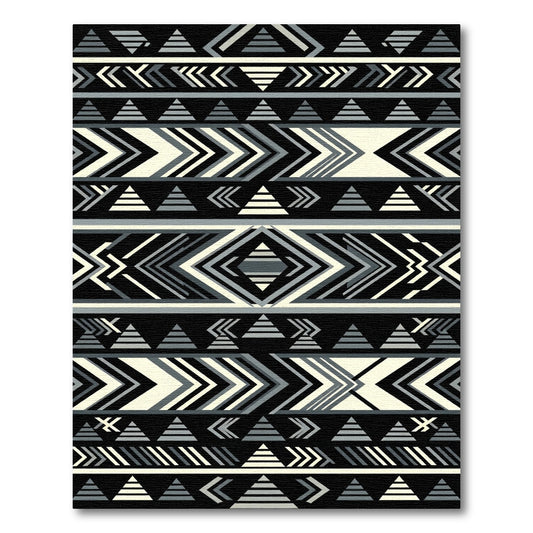Monochrome Geometric Arrow Triangle Rug