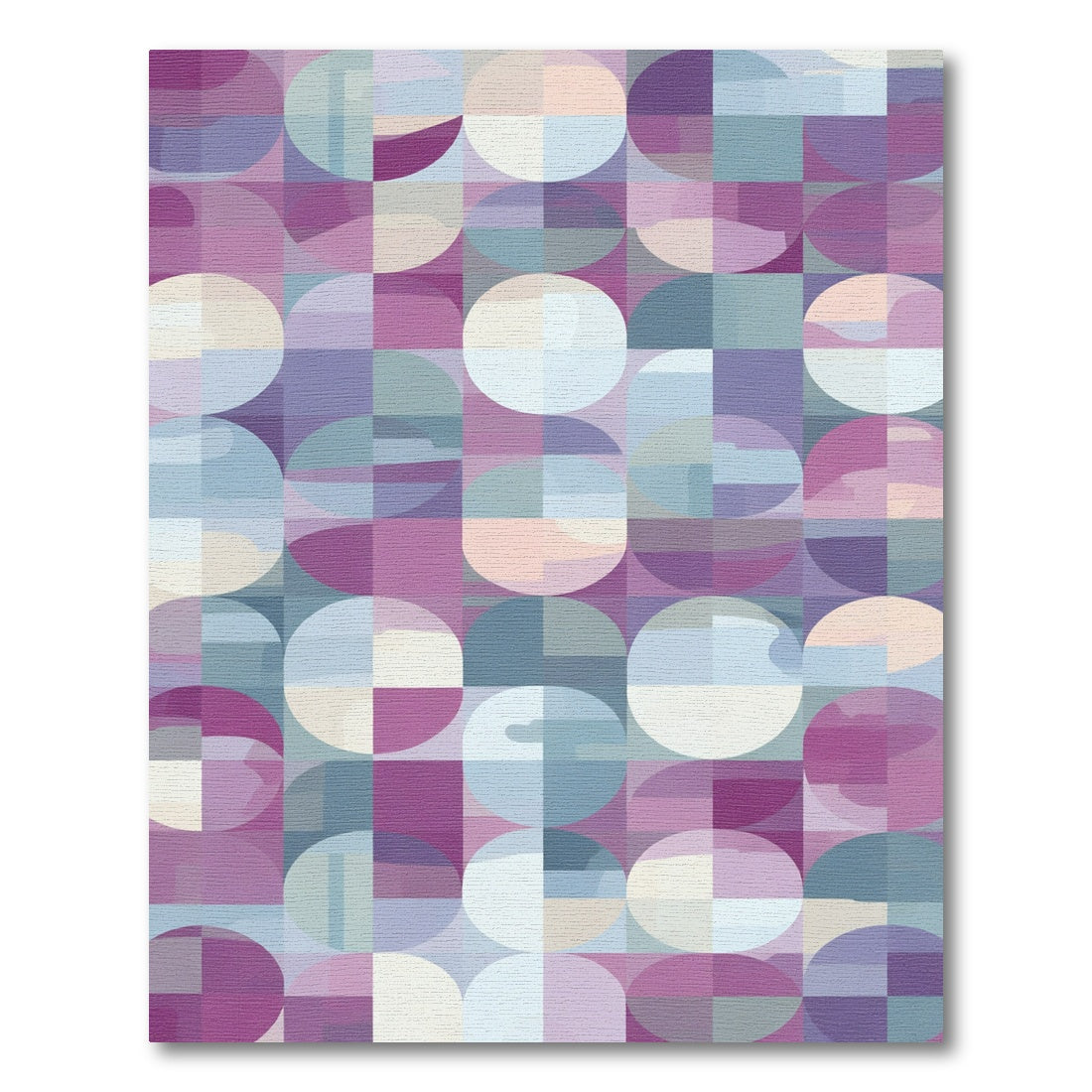 Abstract Purple Geometric Circles Rug