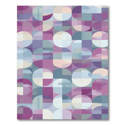 Abstract Purple Geometric Circles Rug