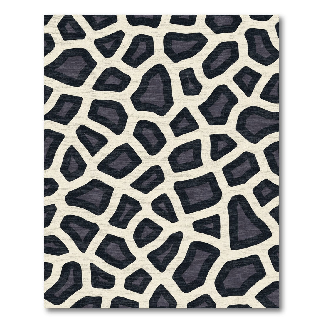 Cream Black Irregular Patch Rug
