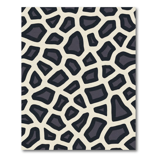Cream Black Irregular Patch Rug