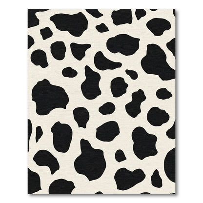 Black White Holstein Spots Rug
