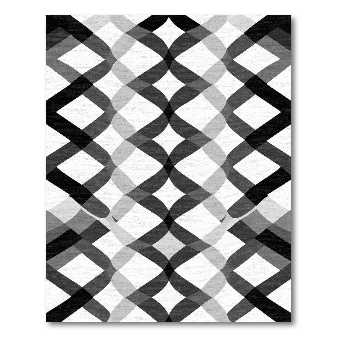 Monochromatic Interlocking Diamond Weave Rug