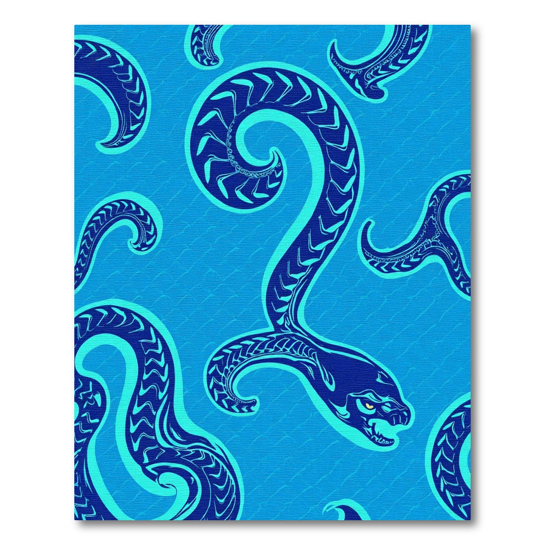 Oceanic Blue Serpent Swirl Rug