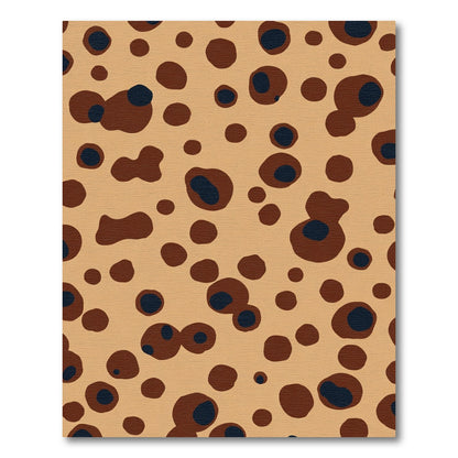 Brown Blue Round Spot Abstract Rug