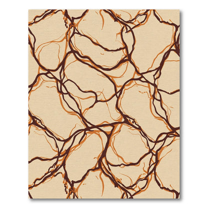 Abstract Earthy Brown Vein Organic Rug