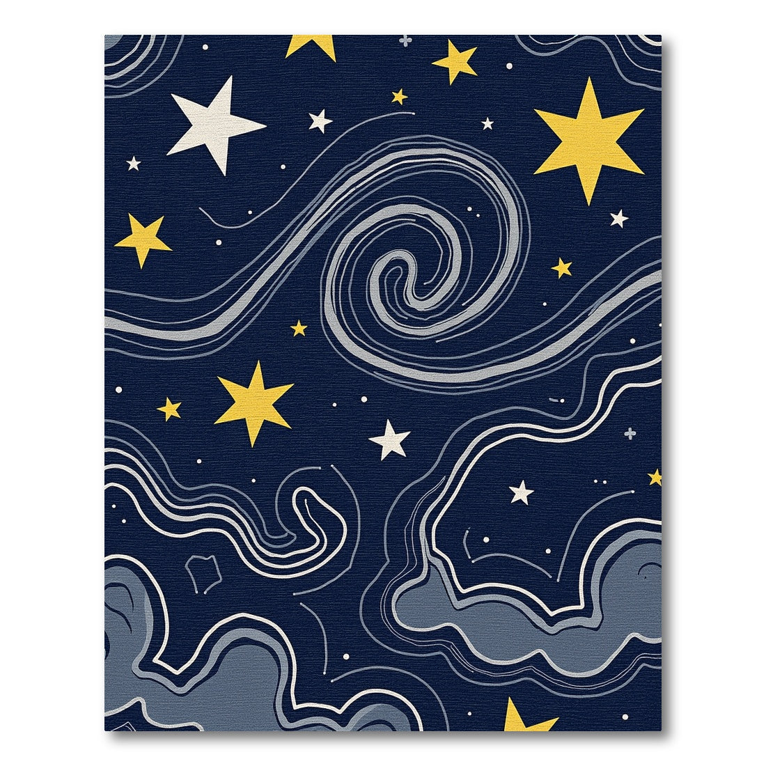 Navy Cosmic Swirling Stars Rug