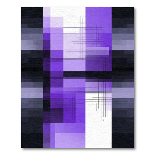 Modern Geometric Purple Shading Abstract Rug