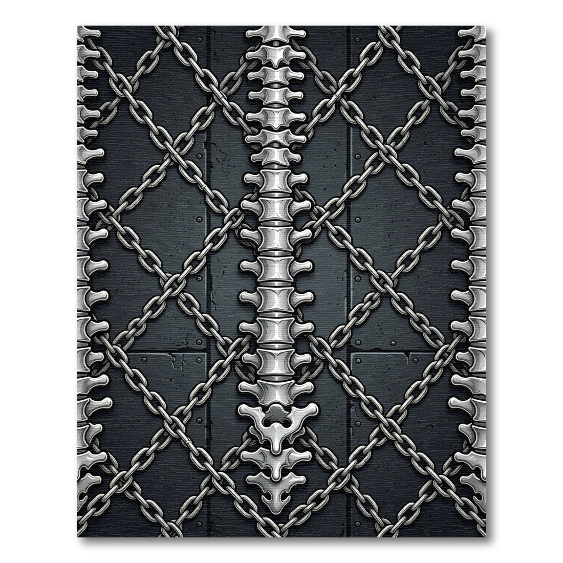 Industrial Metal Chain Vertebrae Skeleton Rug