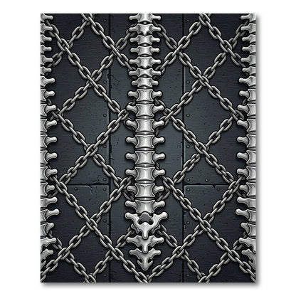 Industrial Metal Chain Vertebrae Skeleton Rug