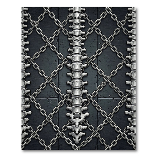 Industrial Metal Chain Vertebrae Skeleton Rug