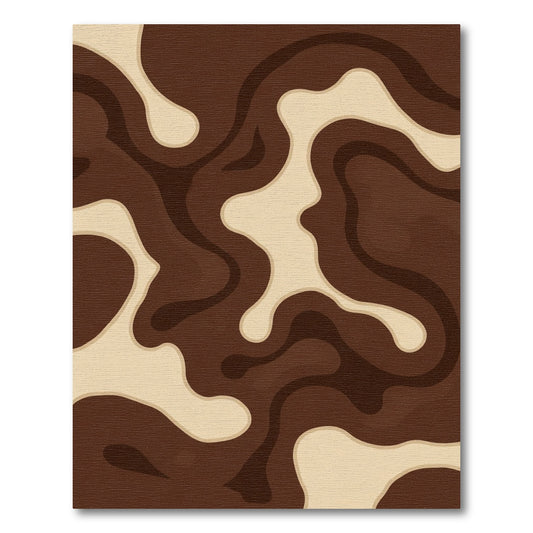 Chocolate Marble Swirl Abstract Rug