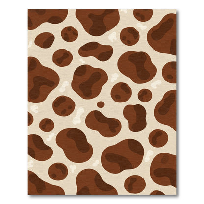 Brown Cow Print Patchwork Rug