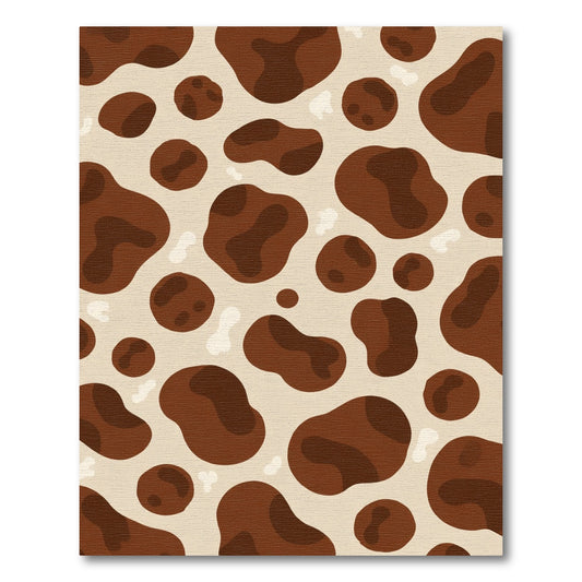 Brown Cow Print Patchwork Rug