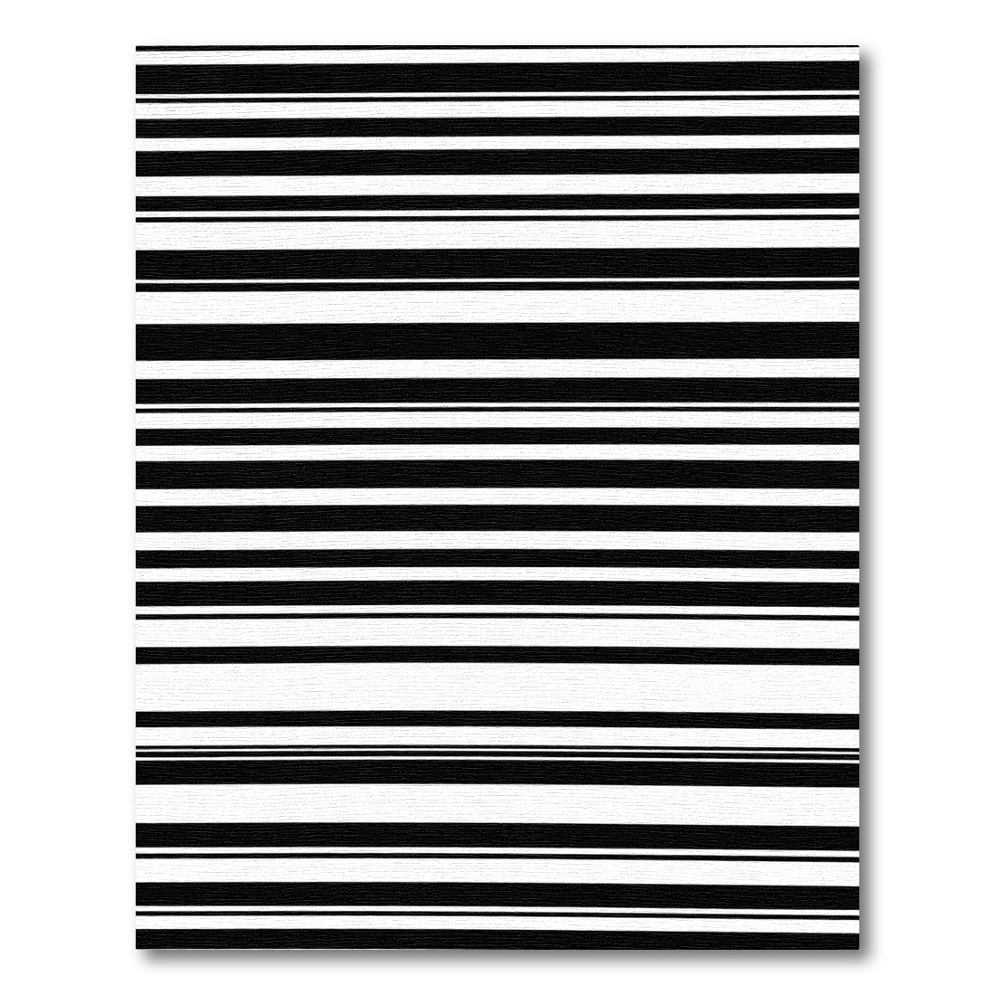 Bold Black White Linear Banding Rug