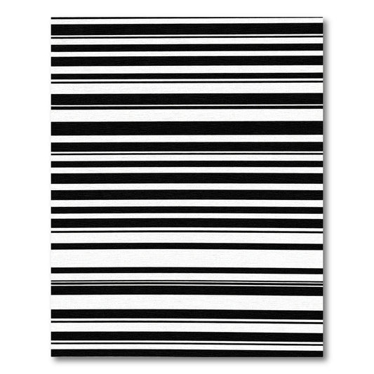 Bold Black White Linear Banding Rug
