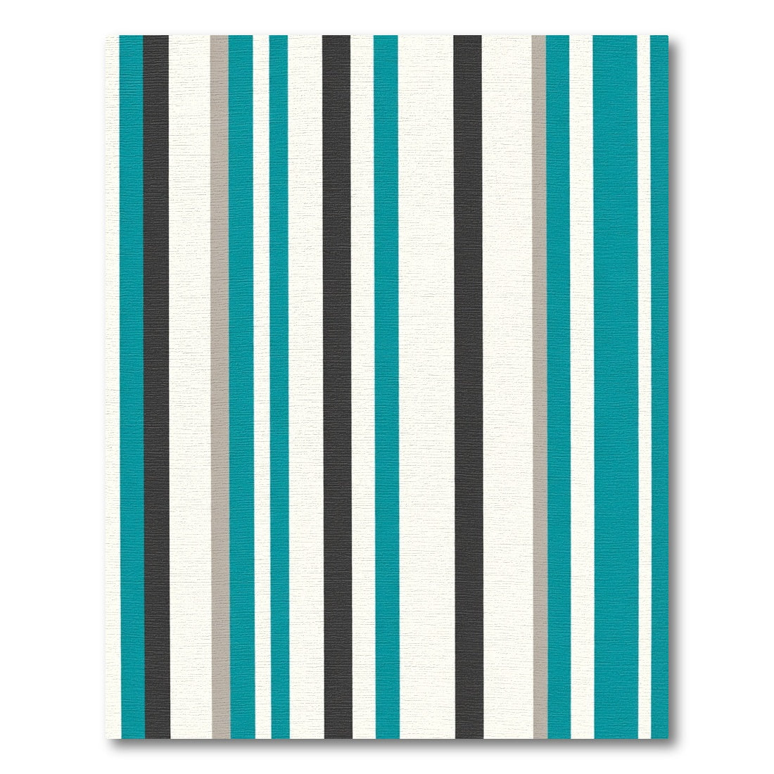 Teal Gray Ivory Stripe Composition Rug