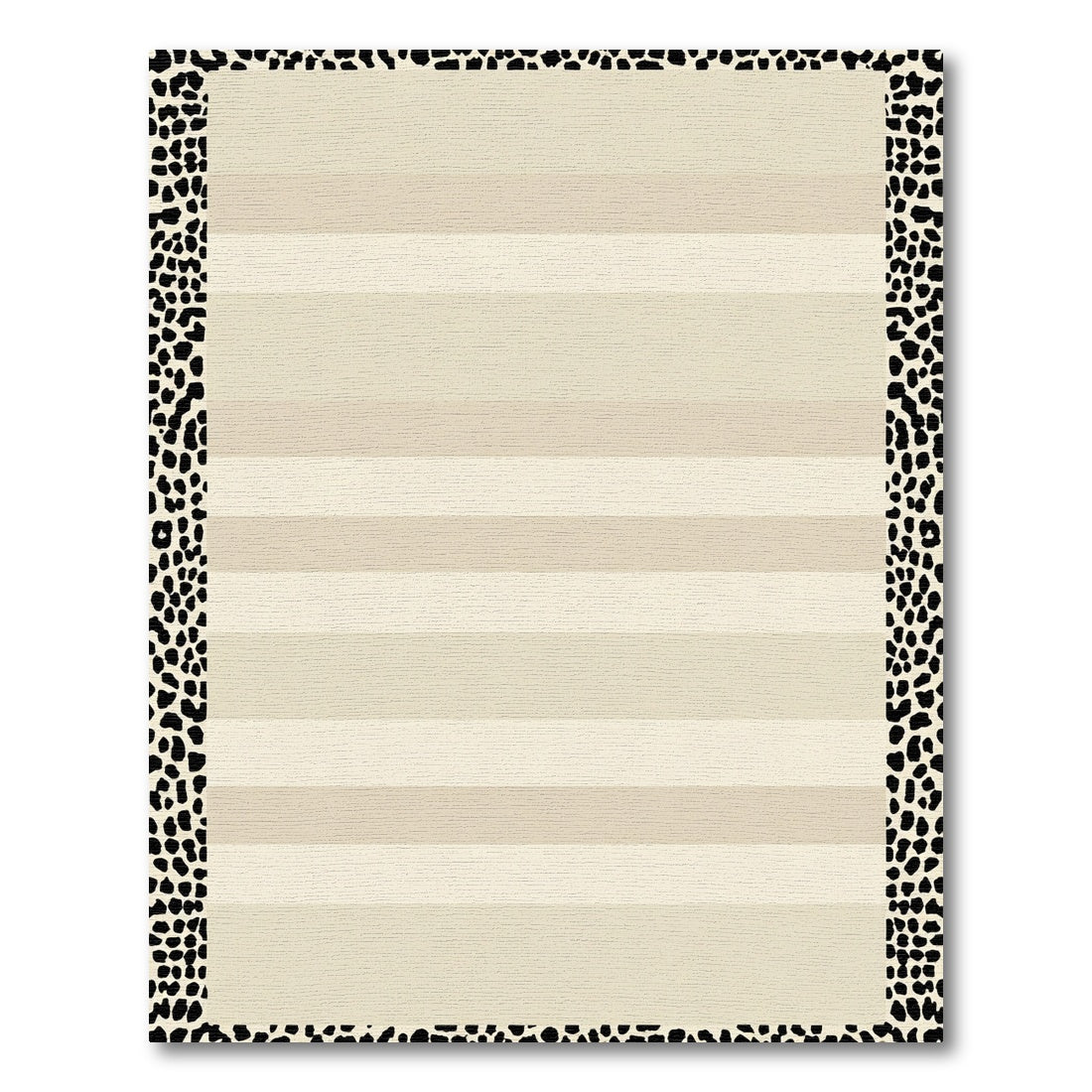 Black White Animal Spot Bordered Rug