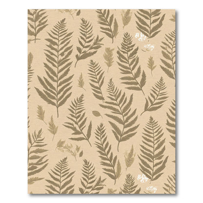 Earthy Brown Fern Leaf Scatter Rug