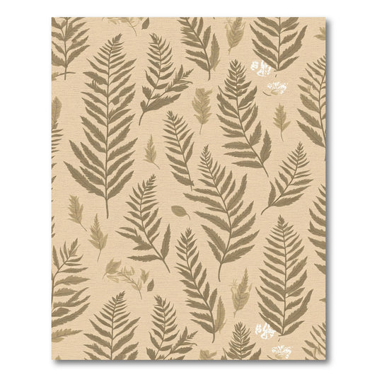 Earthy Brown Fern Leaf Scatter Rug