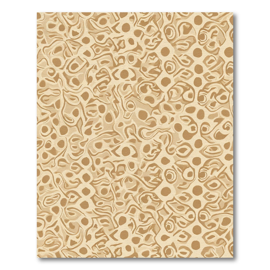 Sandy Beige Organic Interlocking Shapes Rug