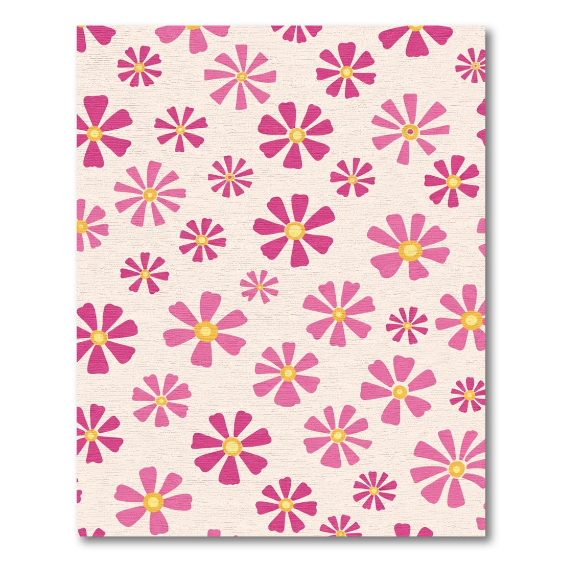 Vibrant Pink Yellow Petal Bloom Rug