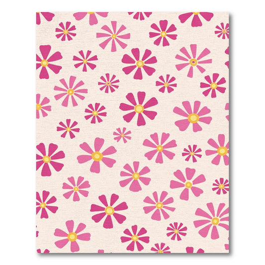 Vibrant Pink Yellow Petal Bloom Rug